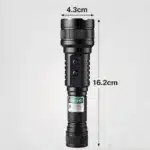 2 en 1 Lampe Torche LED Laser Vert 200mw Puissant Rechargeable