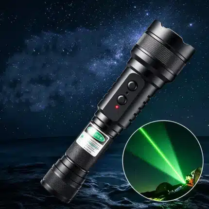 2 en 1 Lampe Torche LED Laser Vert 200mw Puissant Rechargeable